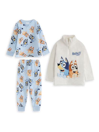 Vanilla Underground Blue Bluey Long Sleeve Long Leg Pyjamas Set 3 Piece image 1