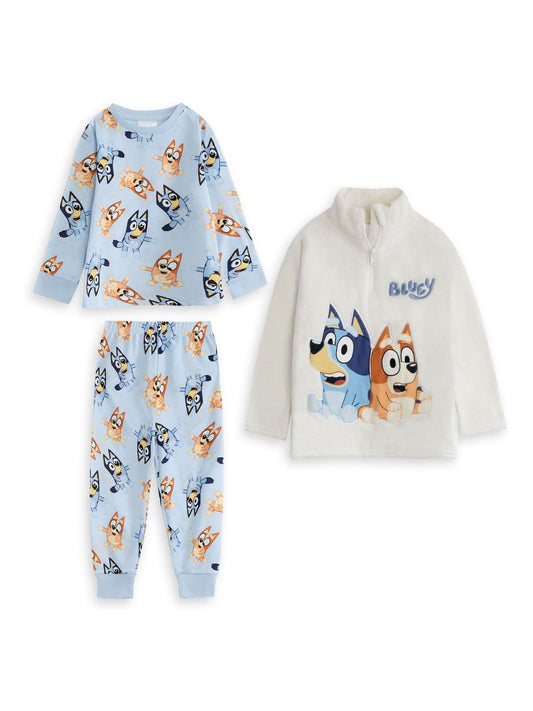 Vanilla Underground Blue Bluey Long Sleeve Long Leg Pyjamas Set 3 Piece image 1