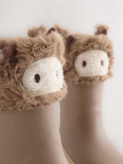 Brown Hamish Cow Lined Cuff Wellies image 6