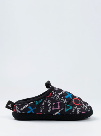 Dsiney Kidz - Vanilla Underground Black PlayStation Controller Symbols Slippers image 1