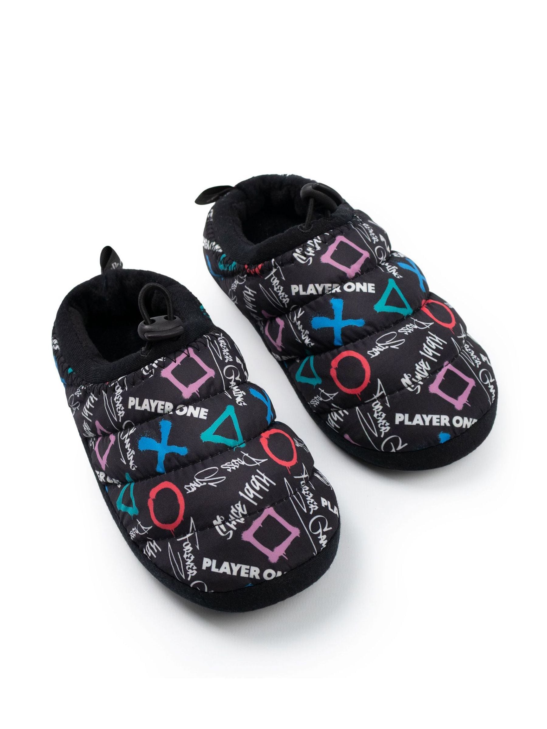 Dsiney Kidz - Vanilla Underground Black PlayStation Controller Symbols Slippers image 2