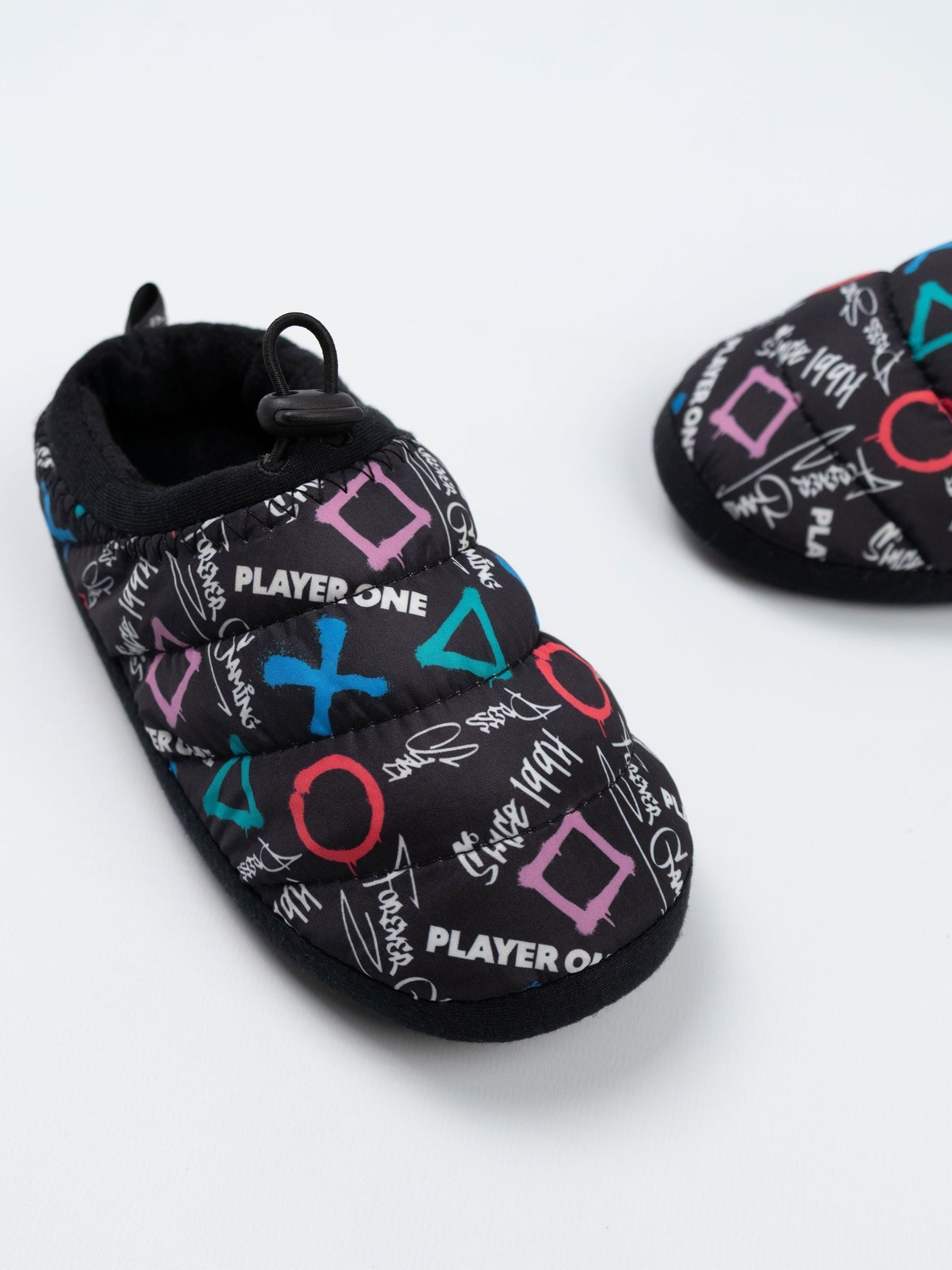 Dsiney Kidz - Vanilla Underground Black PlayStation Controller Symbols Slippers image 4