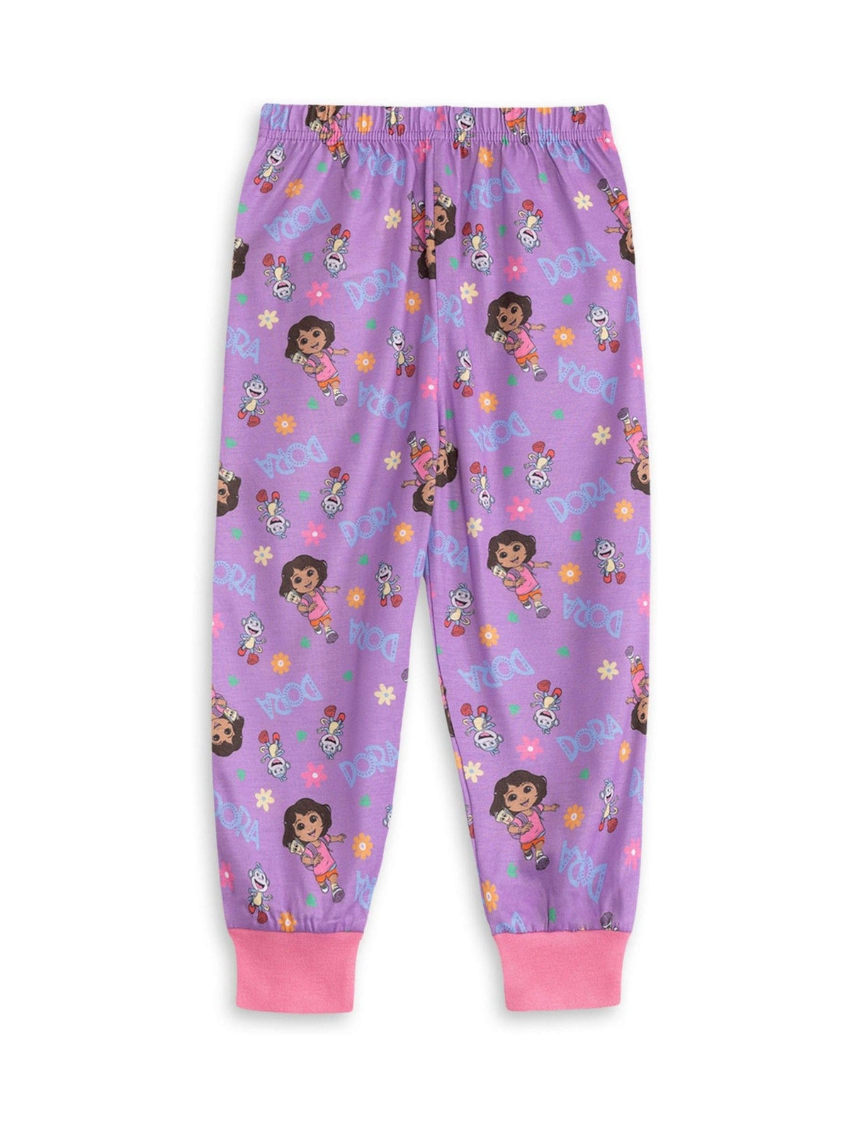 Vanilla Underground Pink Dora The Explorer Multi Long Sleeve Long Leg Pyjama Set 2 Pack - image 2