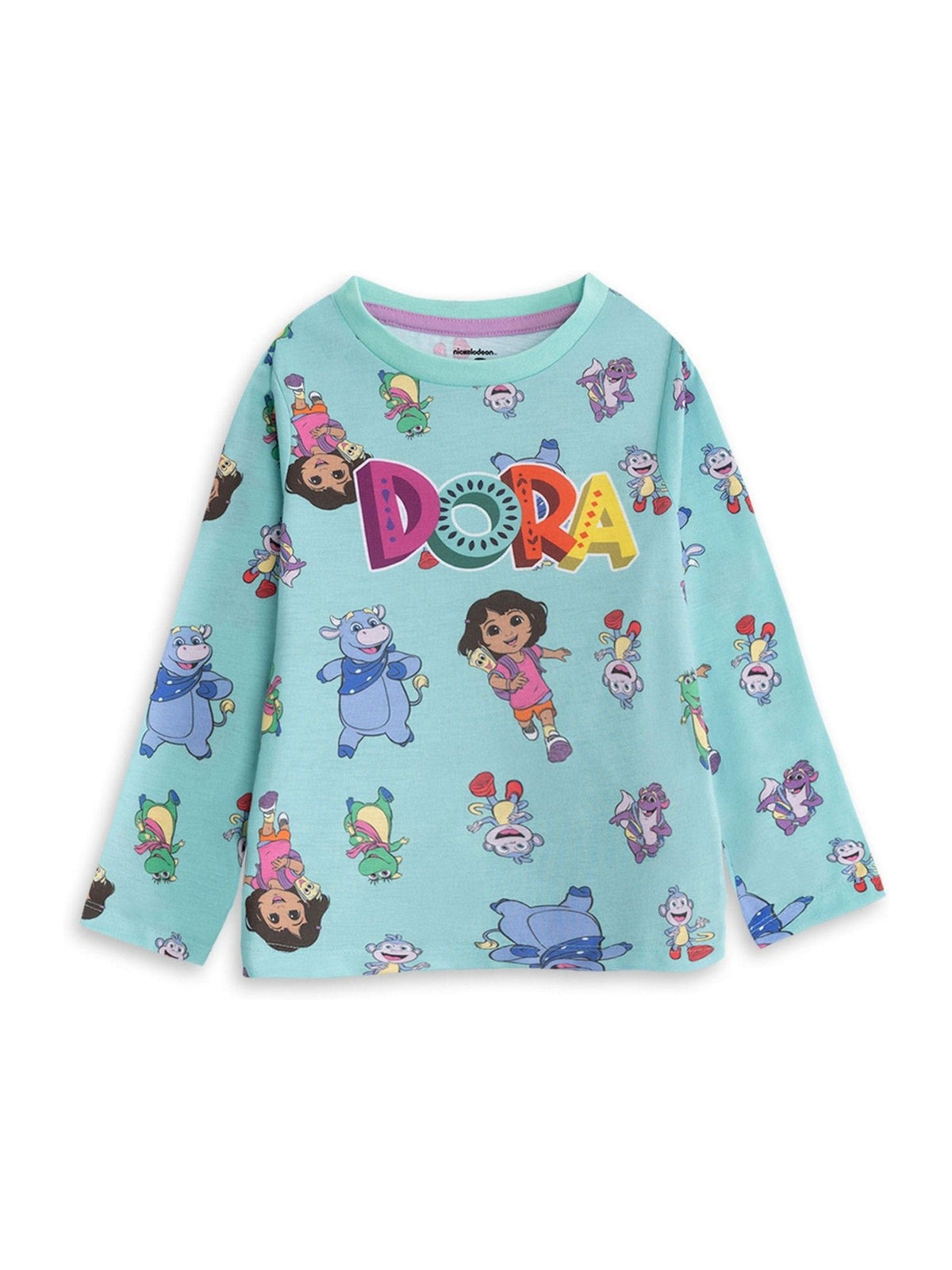 Vanilla Underground Pink Dora The Explorer Multi Long Sleeve Long Leg Pyjama Set 2 Pack - image 3
