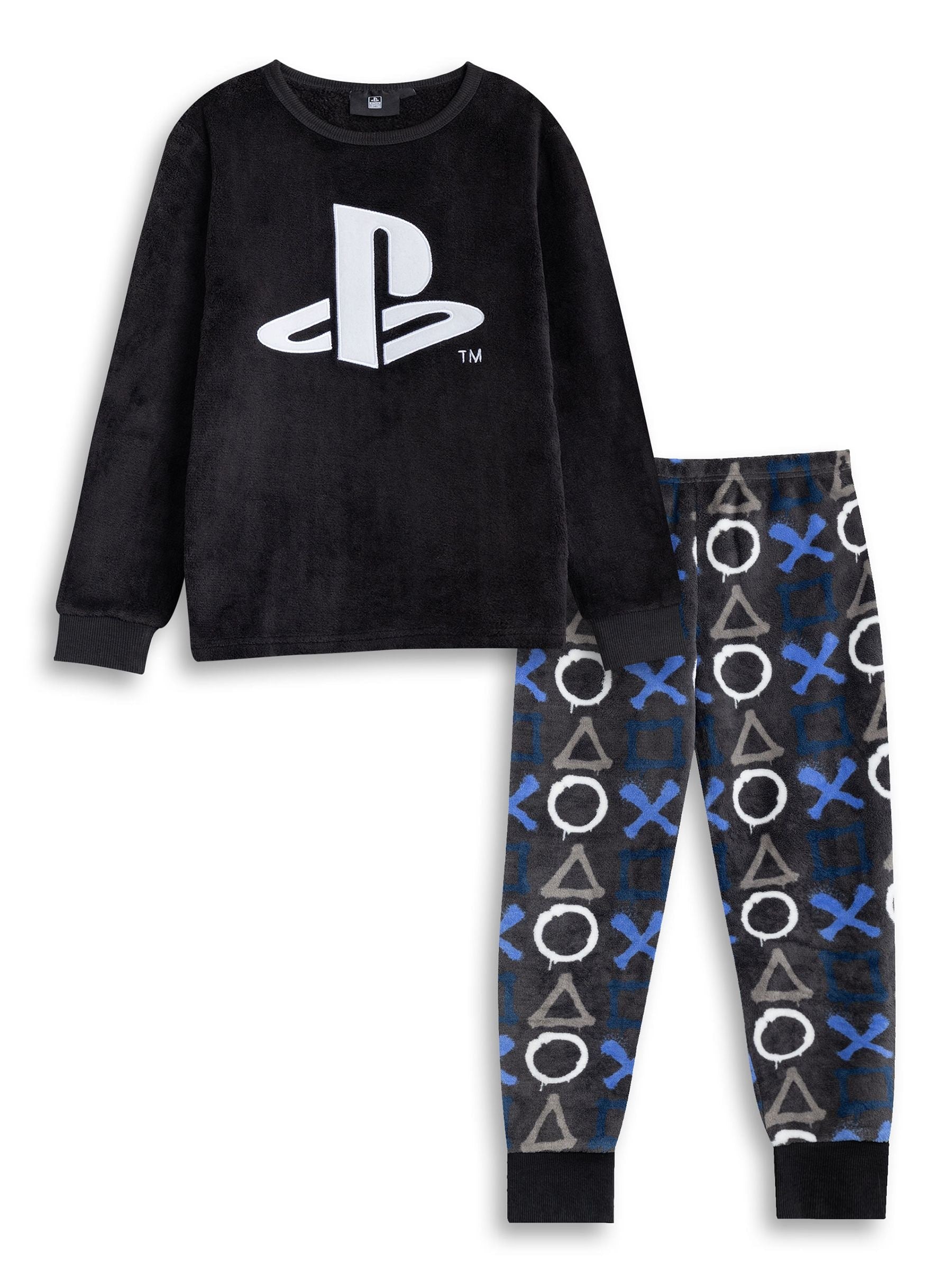 Dsiney Kidz - Vanilla Underground Black PlayStation Logo Fleece Long Sleeve Long Leg Pyjamas Set image 1