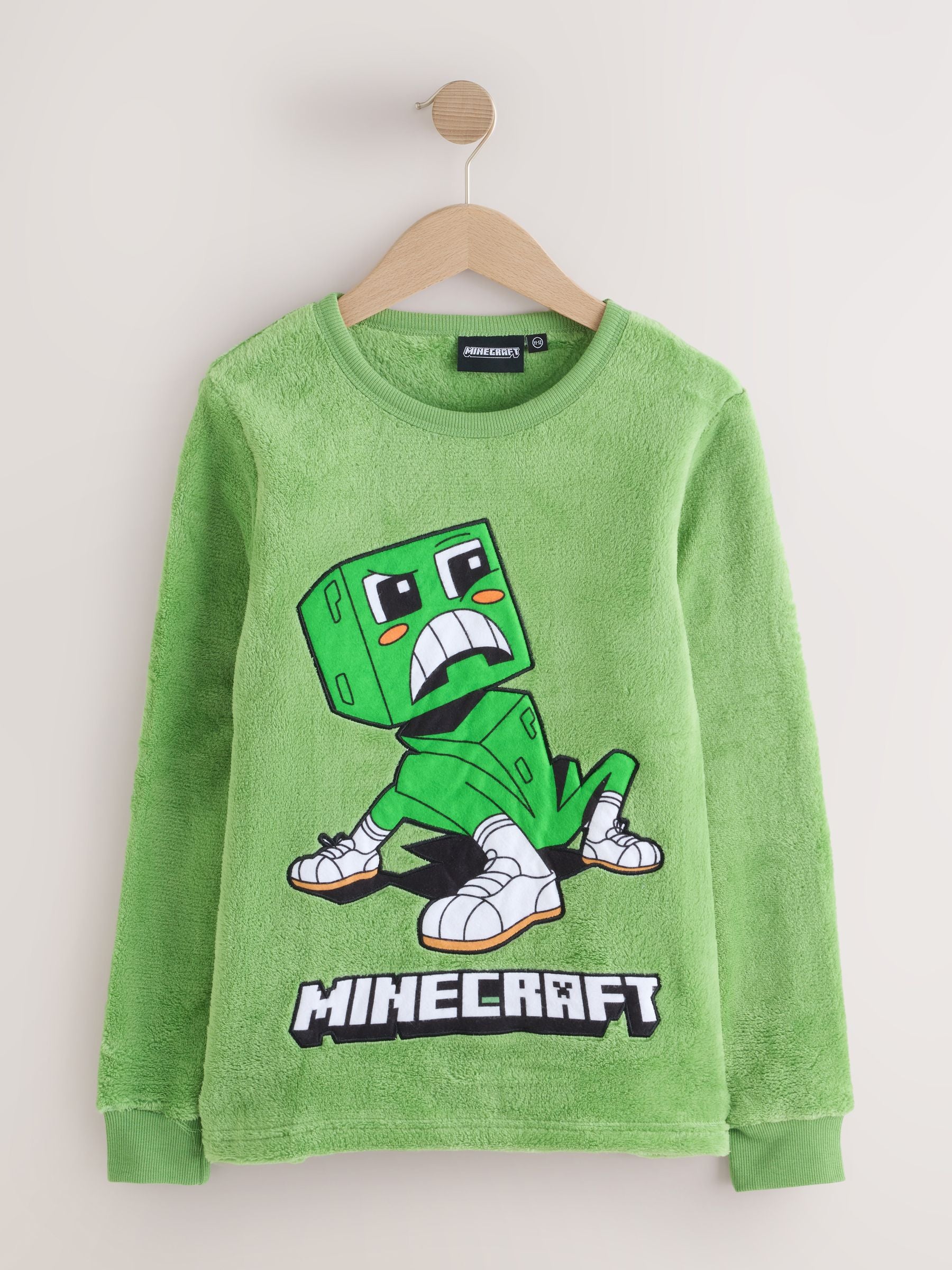 Dsiney Kidz - Vanilla Underground Green Minecraft Creeper Fleece Long Sleeve Long Leg Pyjamas Set image 2