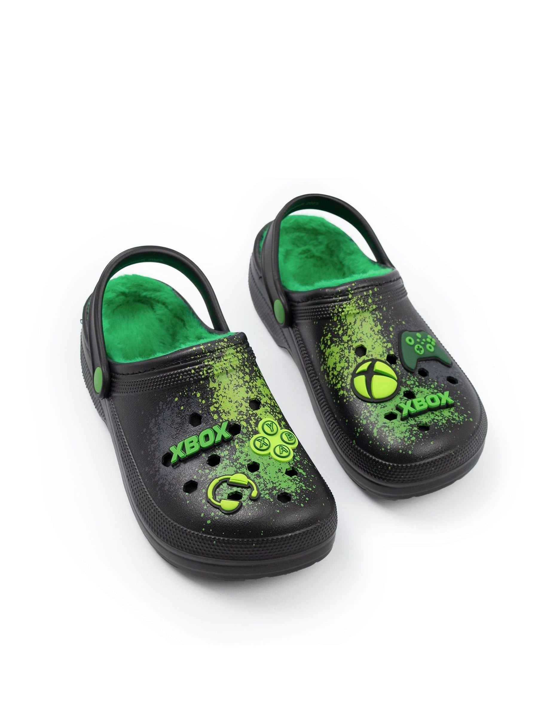 Vanilla Underground Black Xbox Logo Fur Lined Clogs image 1