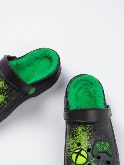 Vanilla Underground Black Xbox Logo Fur Lined Clogs image 2