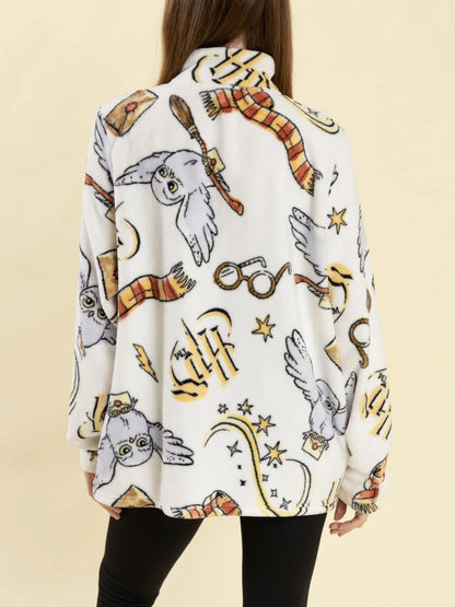 Vanilla Underground White Harry Potter Hedwig Fleece Quarter Zip Jumper - image 3