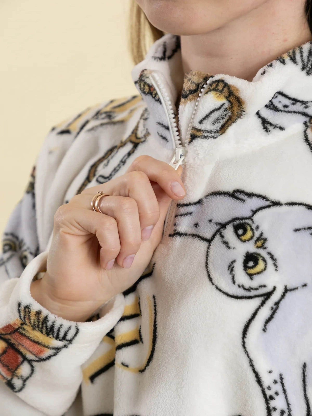 Vanilla Underground White Harry Potter Hedwig Fleece Quarter Zip Jumper - image 4