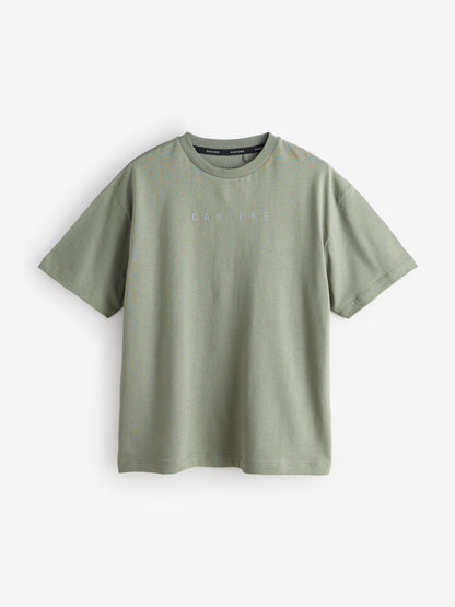 Dsiney Kidz - Castore Khaki Green Oversized Short Sleeve Logo Cotton T-Shirts 3 Pack image 4