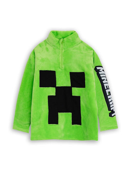 Dsiney Kidz - Vanilla Underground Green Minecraft Creeper 3 Piece Long Sleeve Long Leg Pyjamas Set image 2