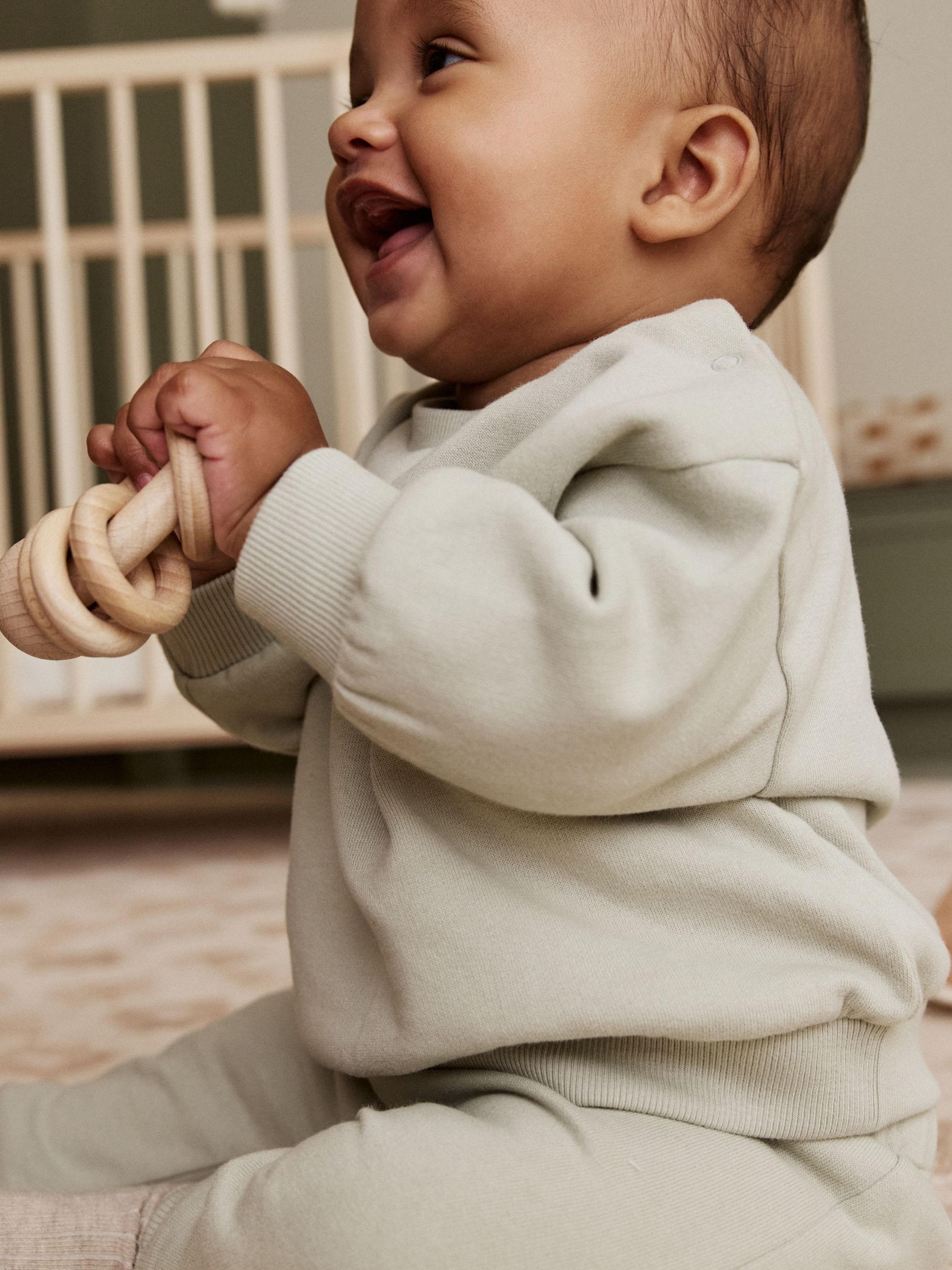 Sage Green Baby Sweater and Joggers Set (0mths-2yrs) image 2