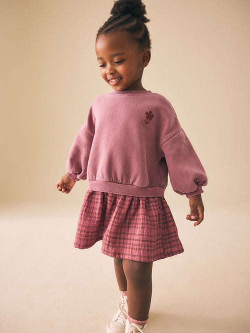 Pink Layered Sweat Dress (3mths-7yrs) image 1
