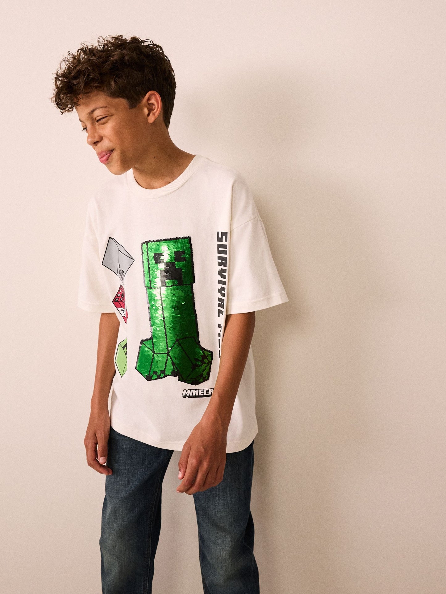 Dsiney Kidz - Ecru White Single Minecraft T-Shirt (3-16yrs) image 2