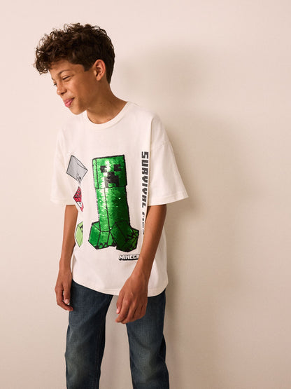 Dsiney Kidz - Ecru White Single Minecraft T-Shirt (3-16yrs) image 2