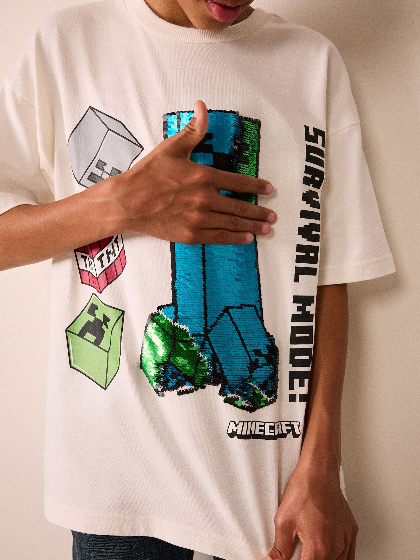 Dsiney Kidz - Ecru White Single Minecraft T-Shirt (3-16yrs) image 4