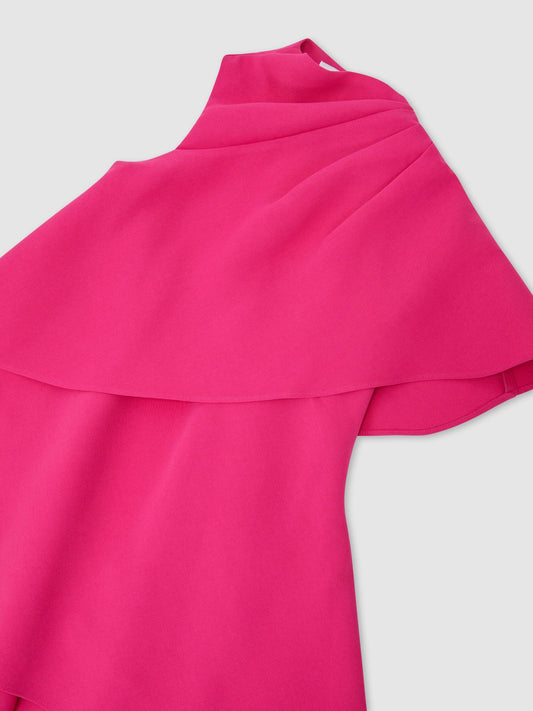 Reiss Pink Santana 13-14 yrs Asymmetric Tiered Draped Dress image 1