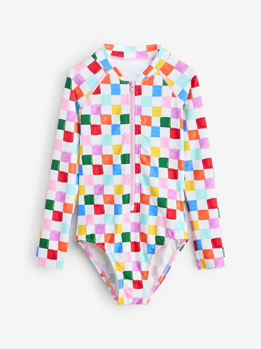 Dsiney Kidz - Eleanor Bowmer Multicoloured Sunsafe Rainbow Checkerboard Swimsuit image 1