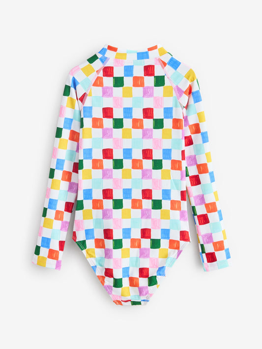 Dsiney Kidz - Eleanor Bowmer Multicoloured Sunsafe Rainbow Checkerboard Swimsuit image 2