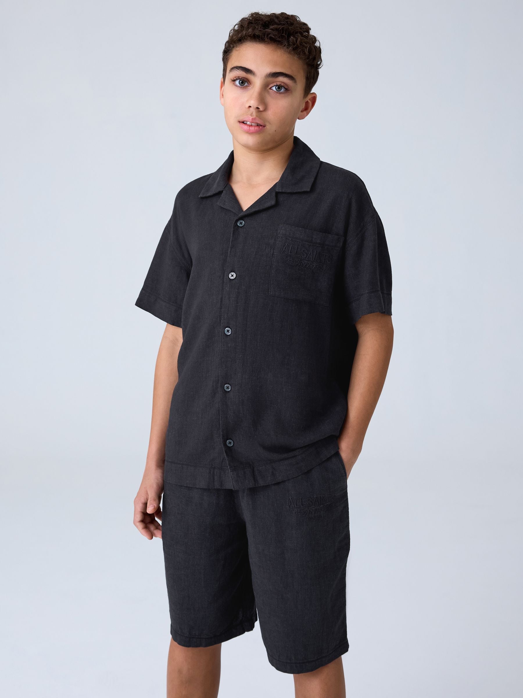 Dsiney Kidz - smALLSAINTS Washed Black Underground Shirt and Shorts Set image 1