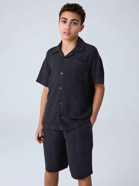 Disney Kidz - smALLSAINTS Washed Black Underground Shirt and Shorts Set image 1