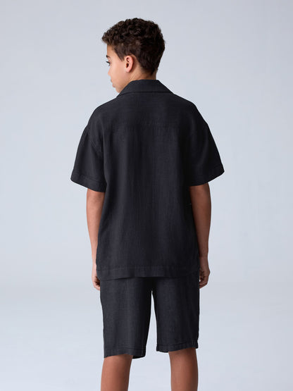 Dsiney Kidz - smALLSAINTS Washed Black Underground Shirt and Shorts Set image 2