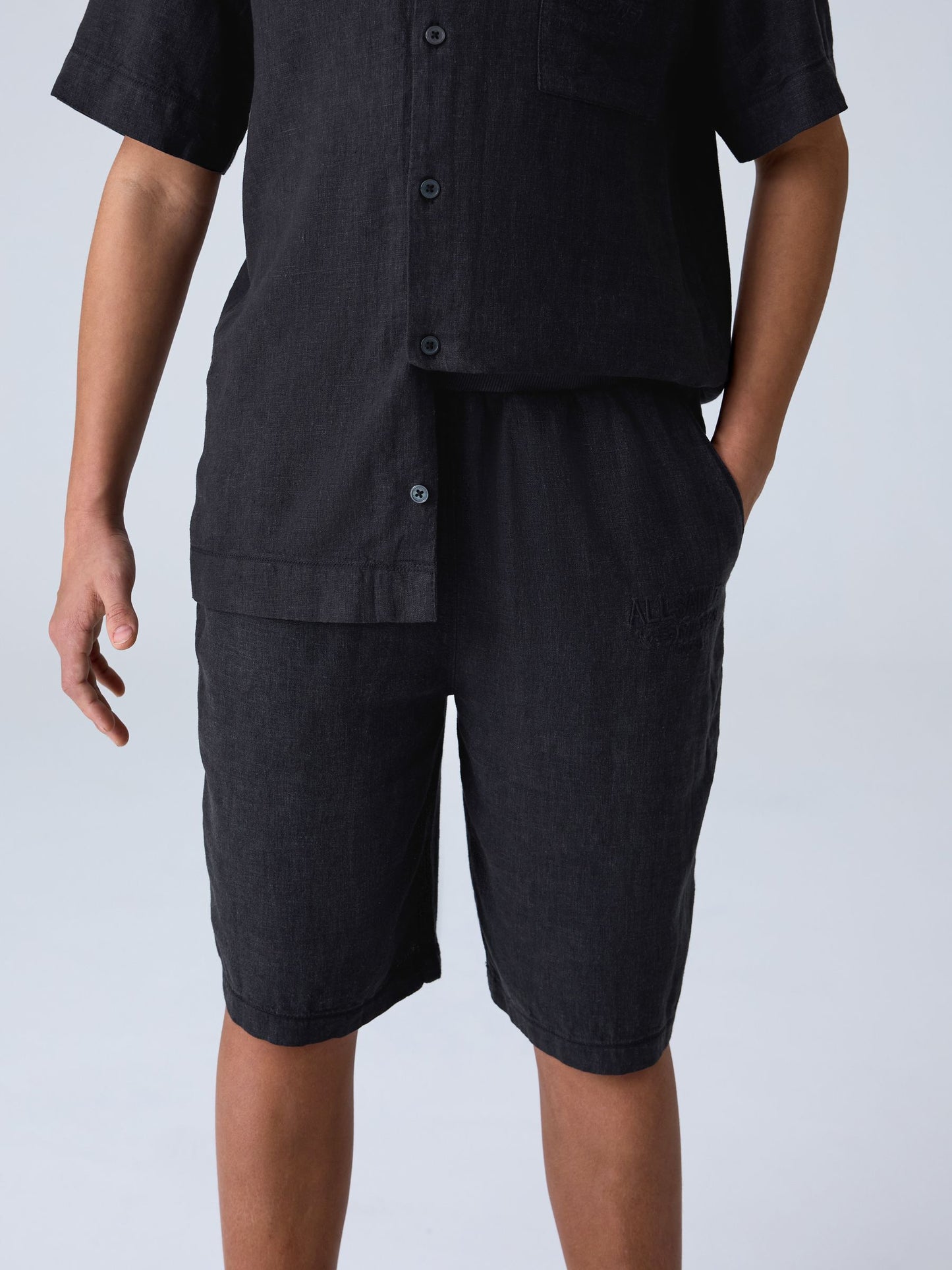 Dsiney Kidz - smALLSAINTS Washed Black Underground Shirt and Shorts Set image 4