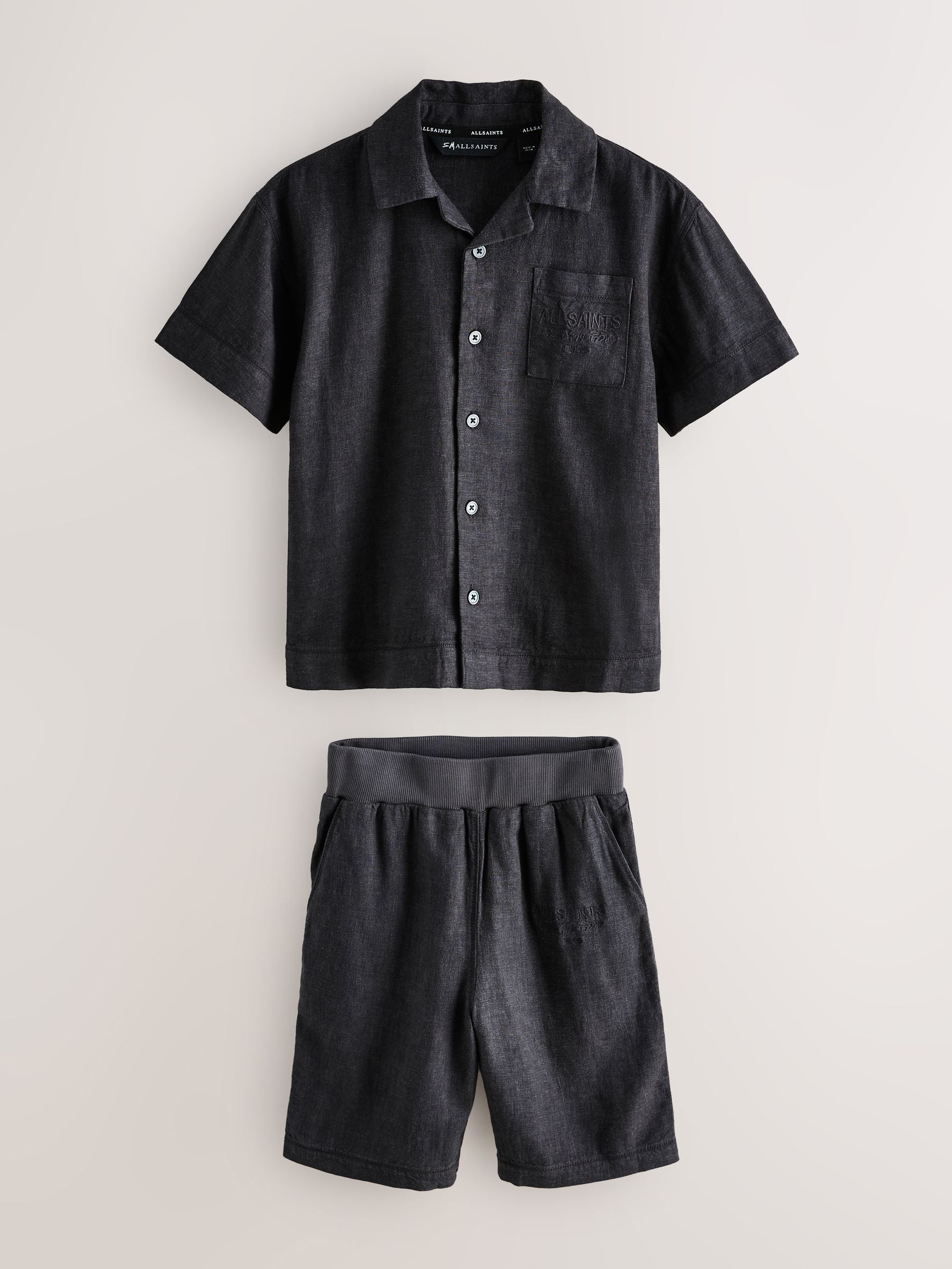 Dsiney Kidz - smALLSAINTS Washed Black Underground Shirt and Shorts Set image 8