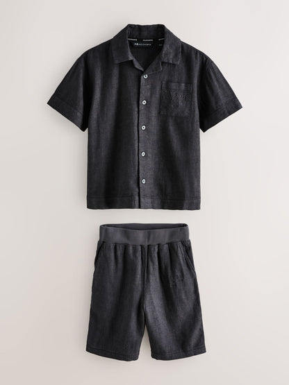 Dsiney Kidz - smALLSAINTS Washed Black Underground Shirt and Shorts Set image 8