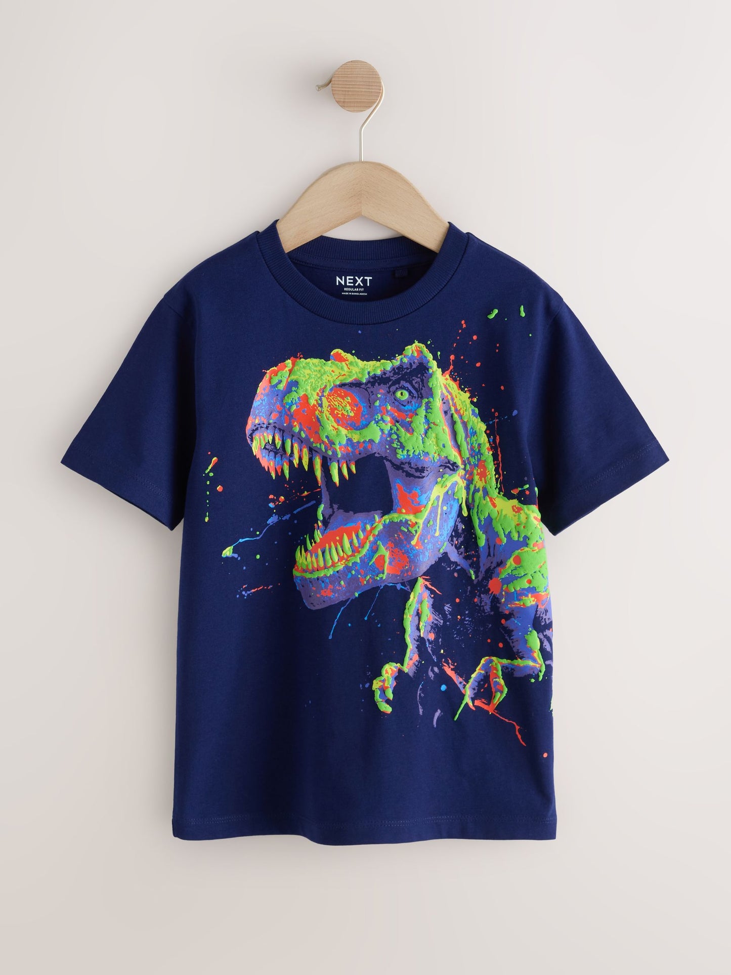 Dsiney Kidz - Navy Blue Dino Regular Fit Short Sleeve Graphic Print T-Shirt (3-16yrs) image 1