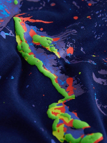 Dsiney Kidz - Navy Blue Dino Regular Fit Short Sleeve Graphic Print T-Shirt (3-16yrs) image 4