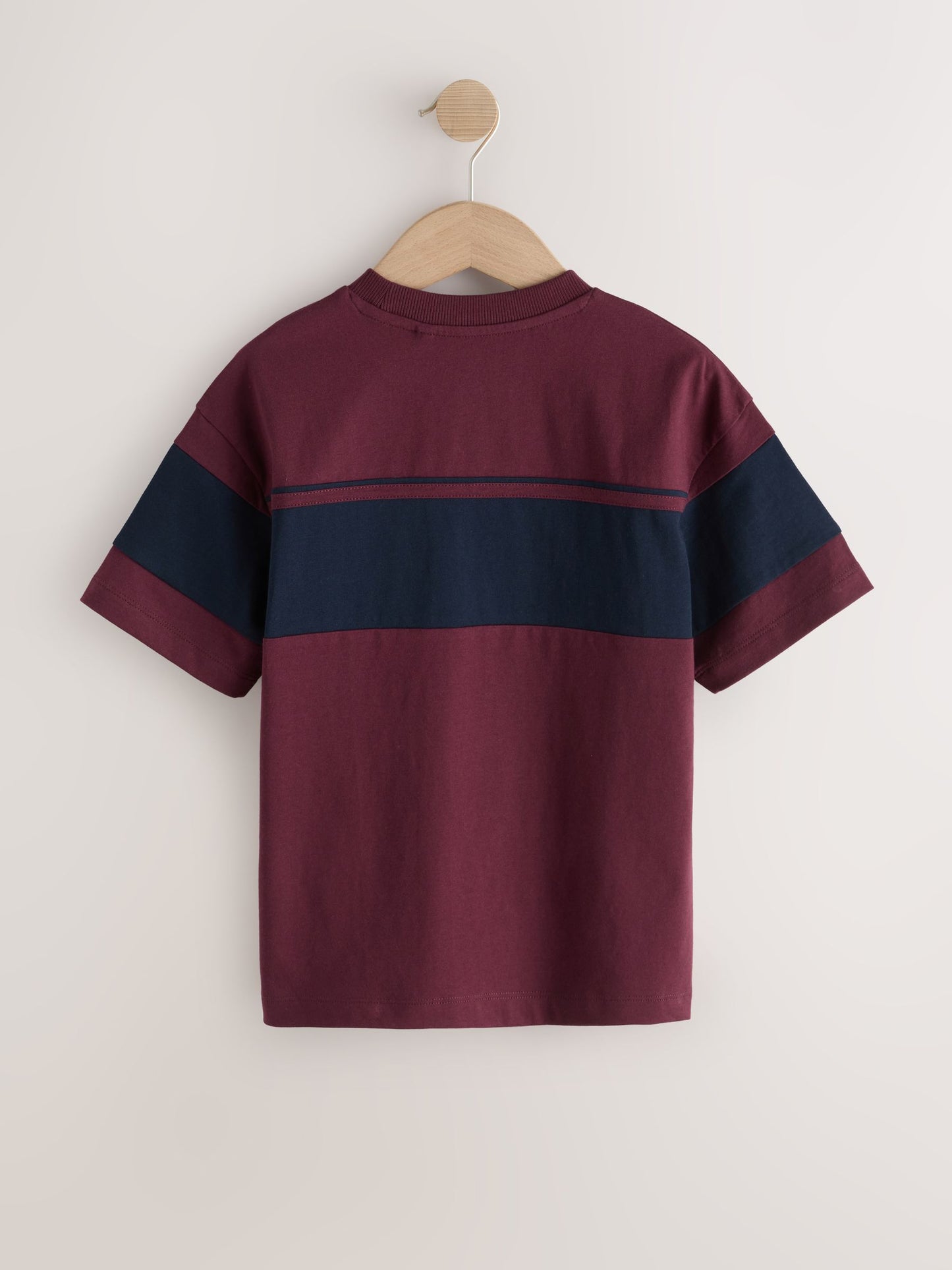 Dsiney Kidz - Berry Red/ Navy Colourblock Short Sleeve T-Shirt (3-16yrs) image 2
