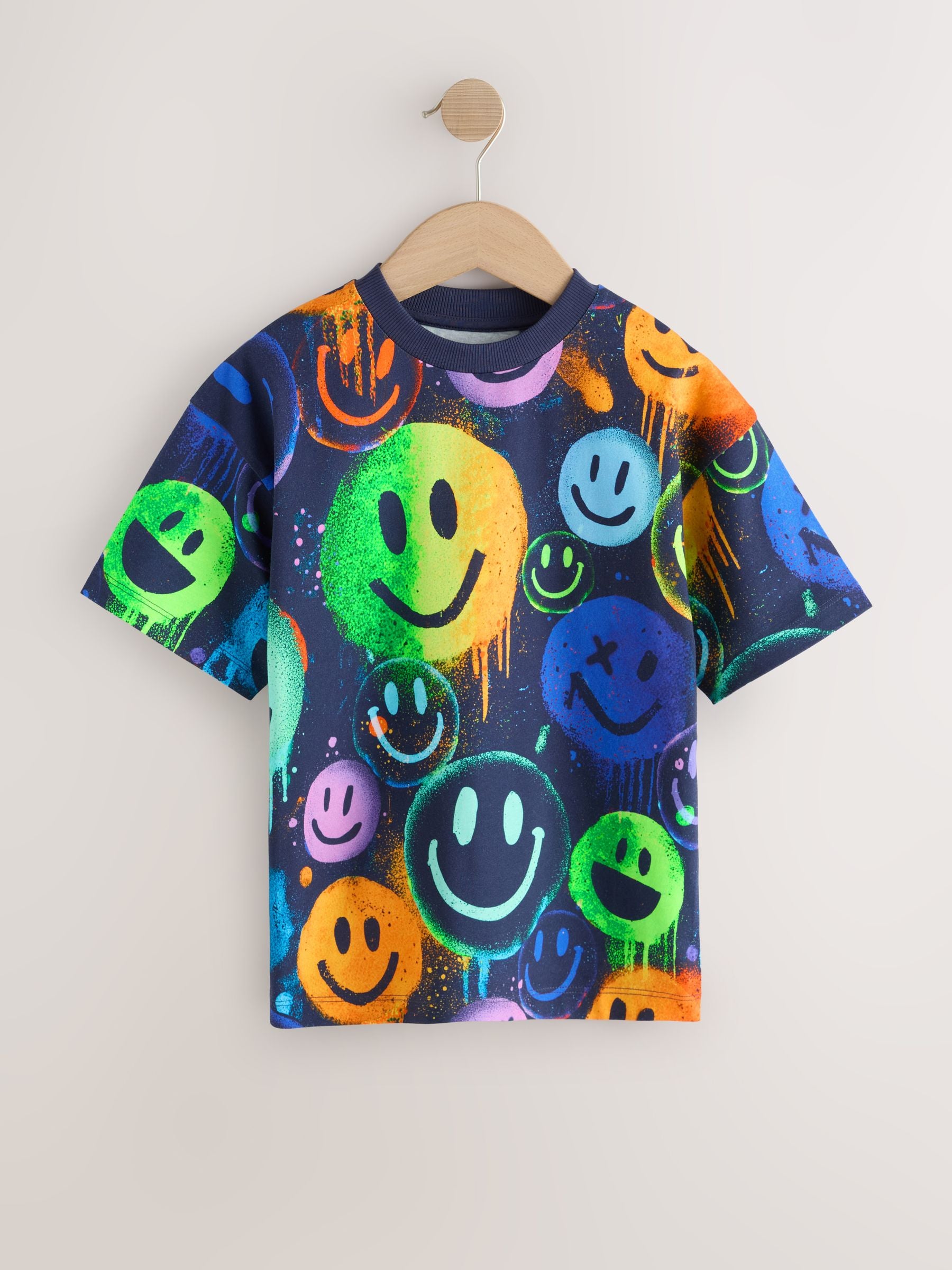 Dsiney Kidz - Navy/Multi Relaxed Fit Short Sleeve All-Over Print T-Shirt (3-16yrs) image 1
