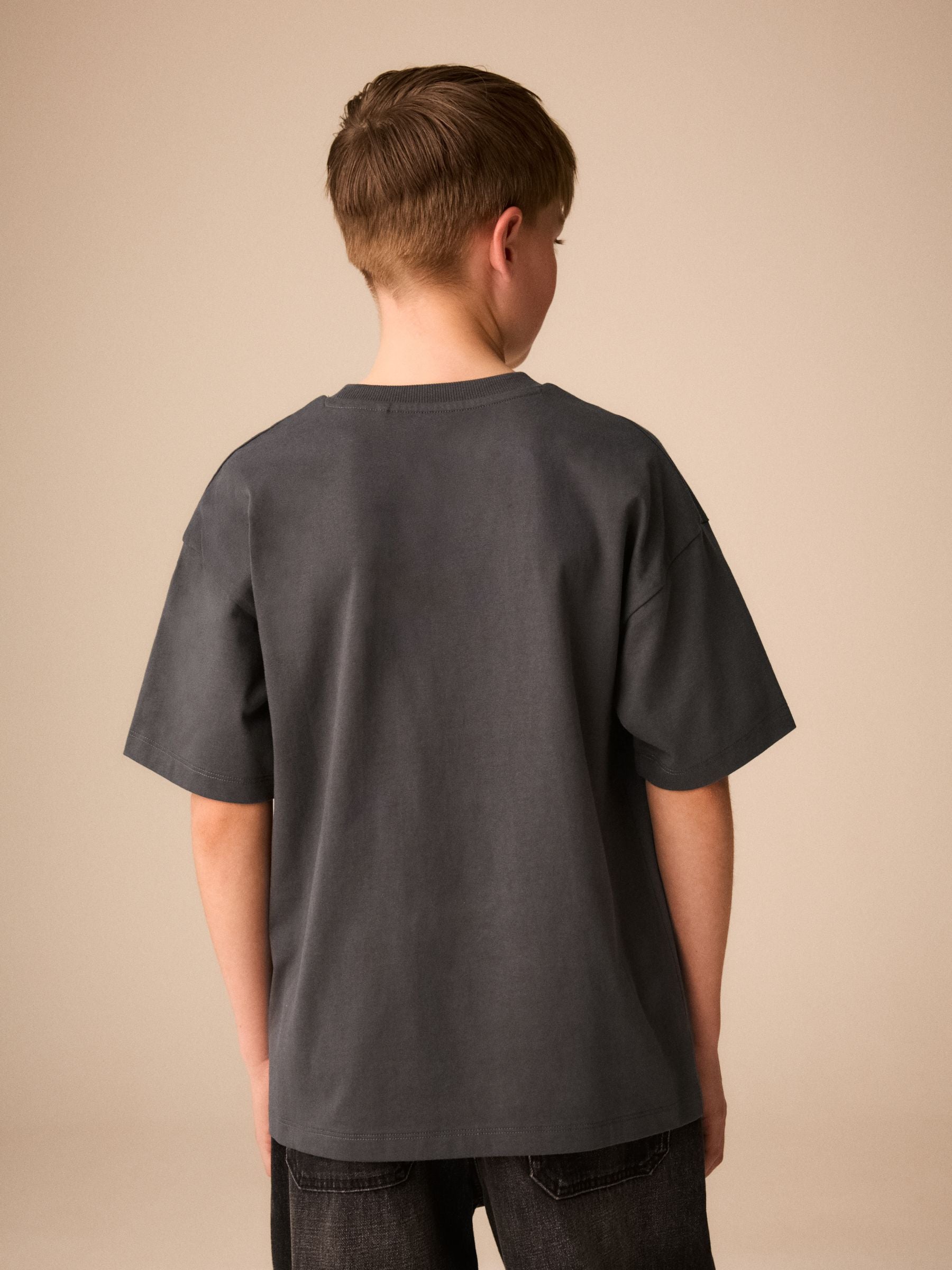 Dsiney Kidz - Charcoal Grey Pizza Short Sleeve Graphic T-Shirt (3-16yrs) image 3