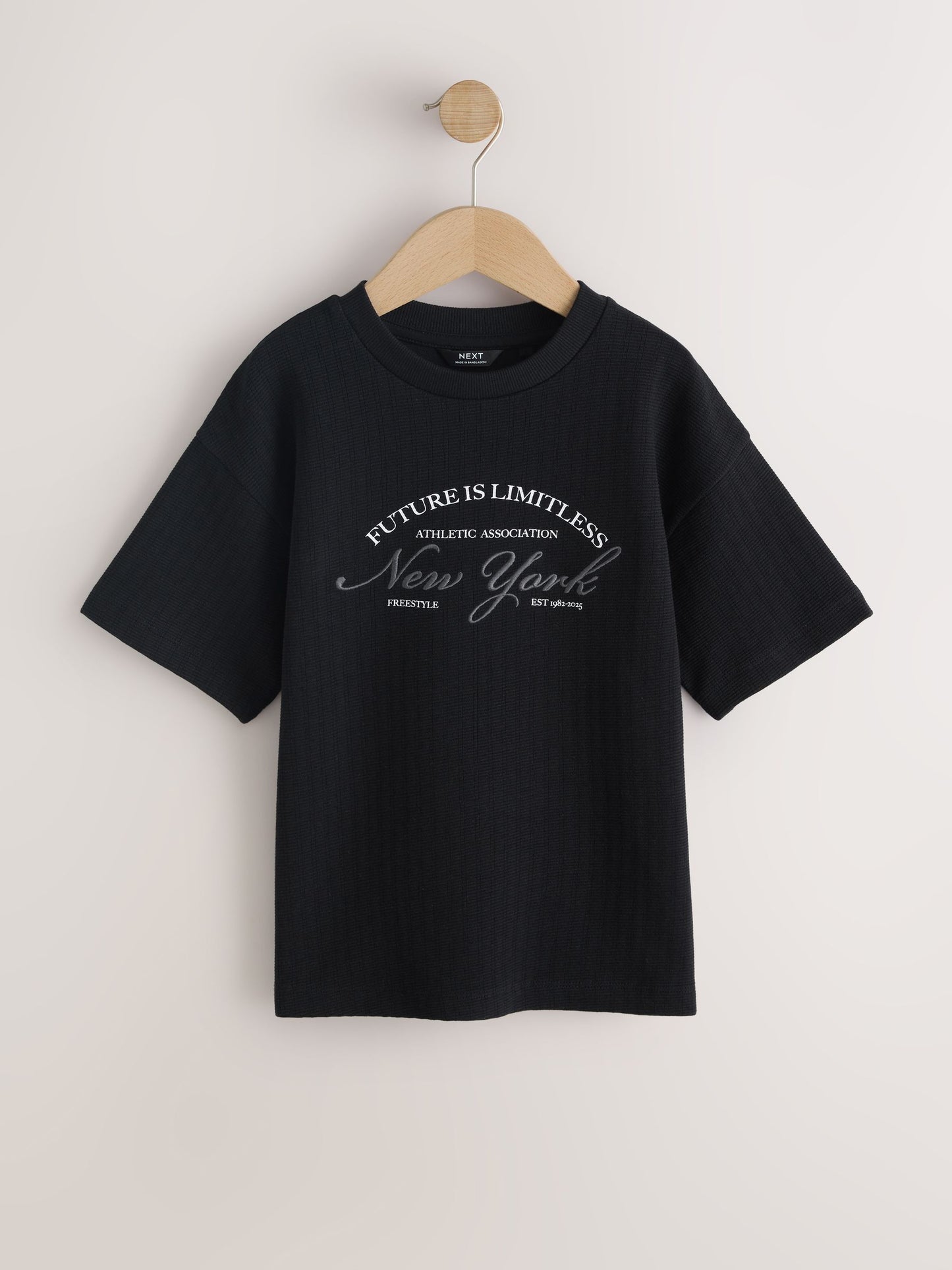 Dsiney Kidz - Black Textured Short Sleeve T-Shirt (3-16yrs) image 1
