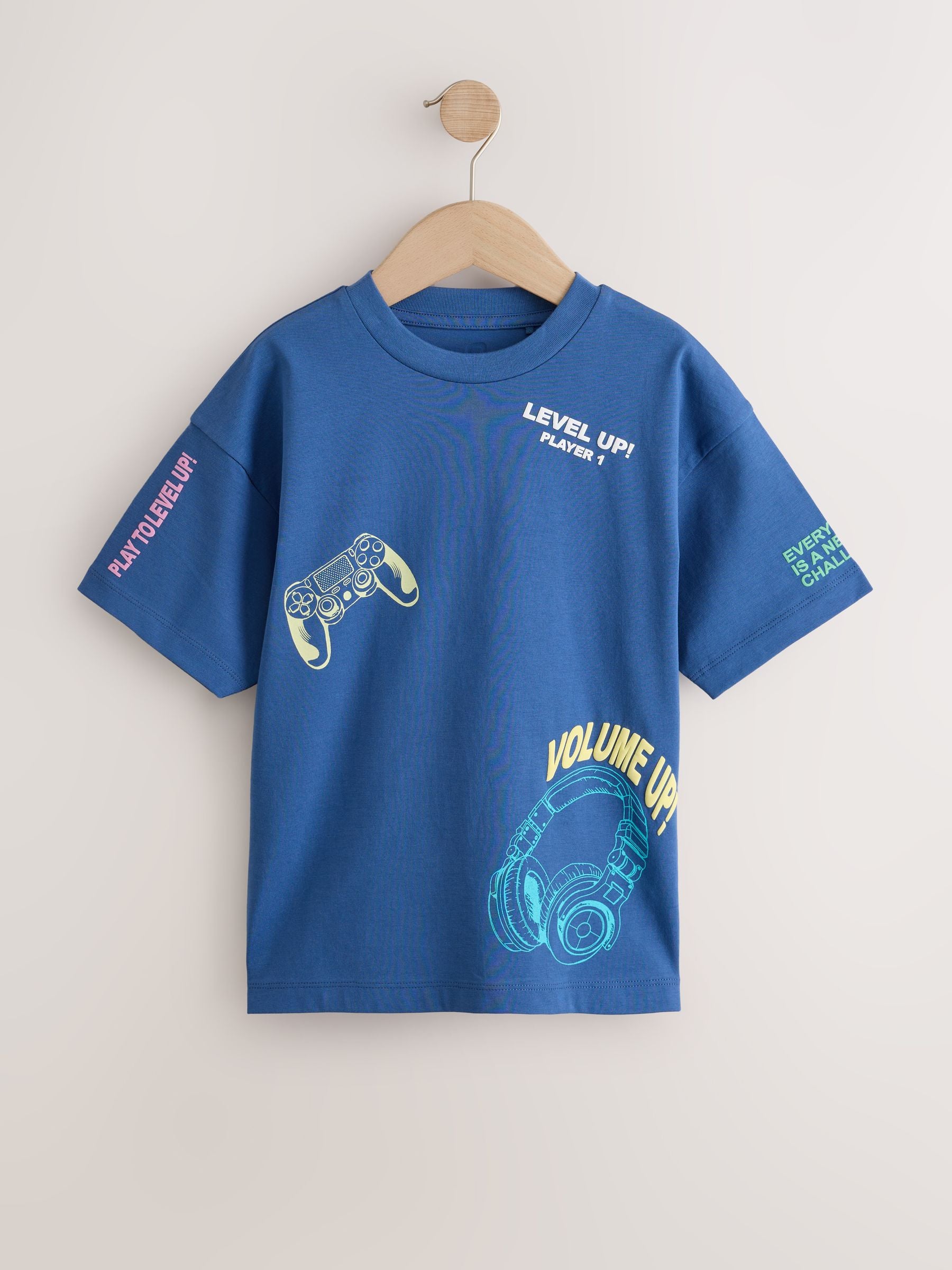 Dsiney Kidz - Blue Gaming Short Sleeve Graphic T-Shirt (3-16yrs) image 1