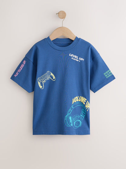 Dsiney Kidz - Blue Gaming Short Sleeve Graphic T-Shirt (3-16yrs) image 1
