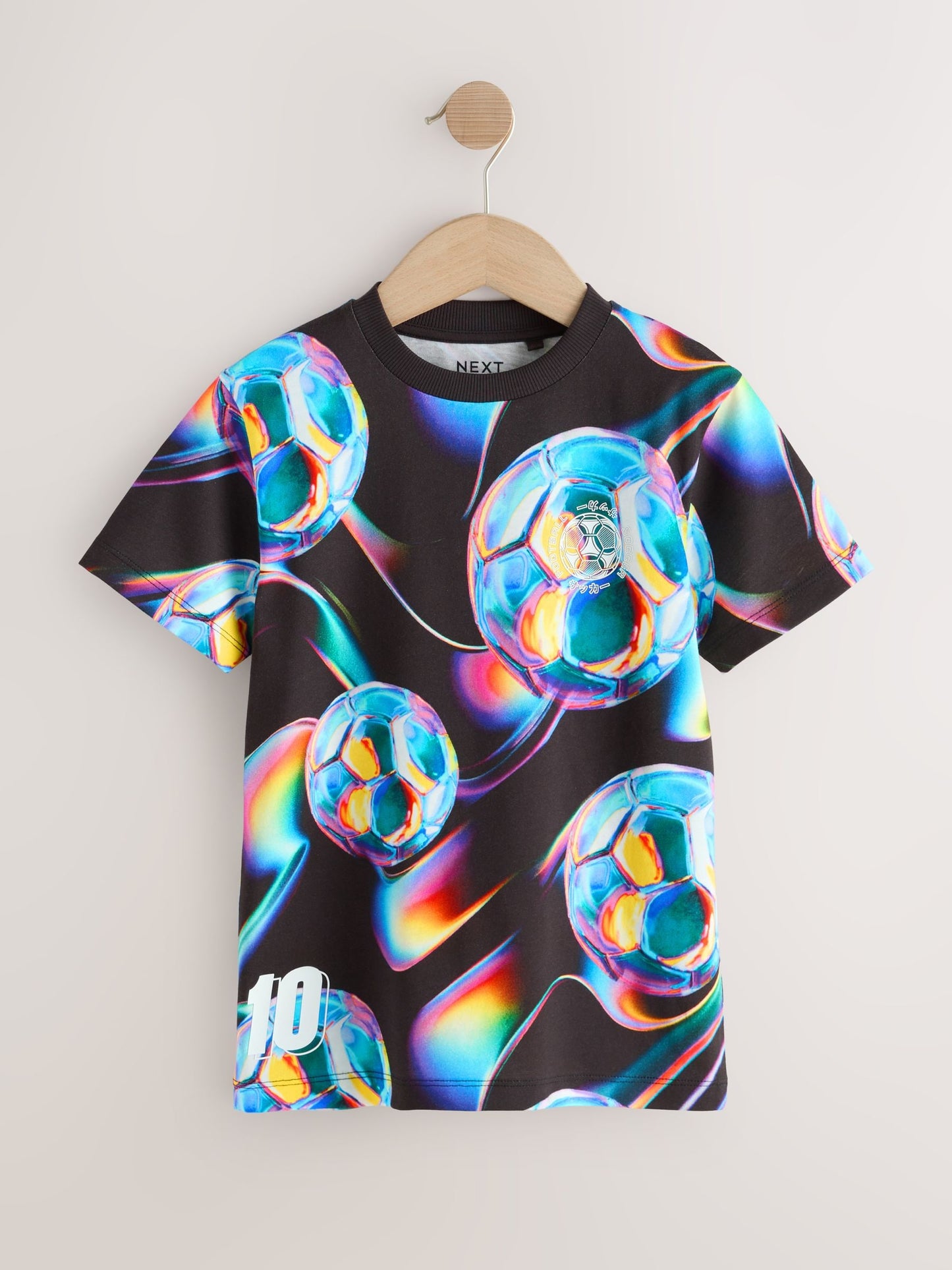 Dsiney Kidz - Black/Multi Short Sleeve Graphic Football T-Shirt (3-16yrs) image 1