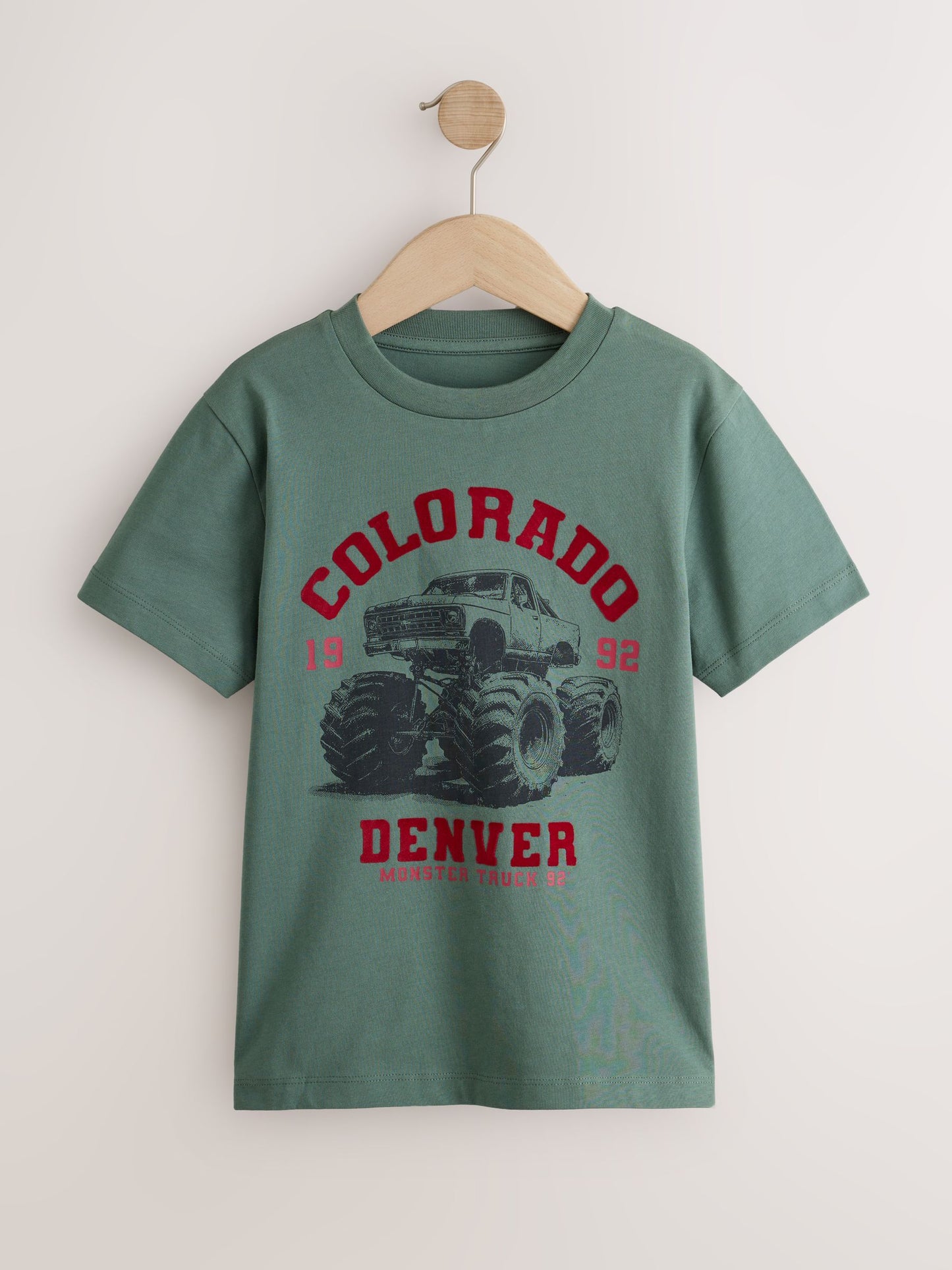 Dsiney Kidz - Green Monster Truck Regular Fit Short Sleeve Graphic Print T-Shirt (3-16yrs) image 1