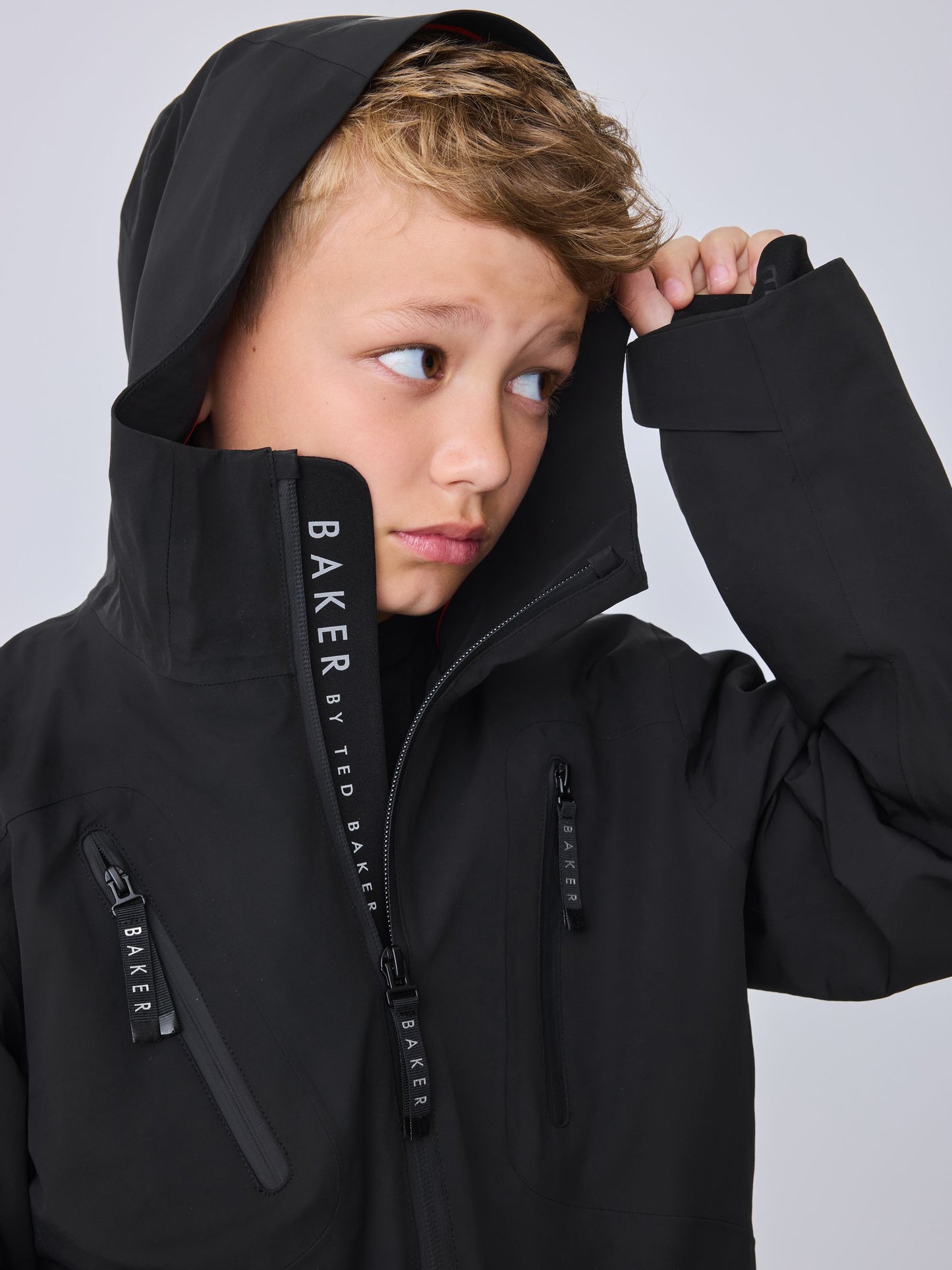 Dsiney Kidz - Baker by Ted Baker Black Waterproof Lightweight Coat image 6