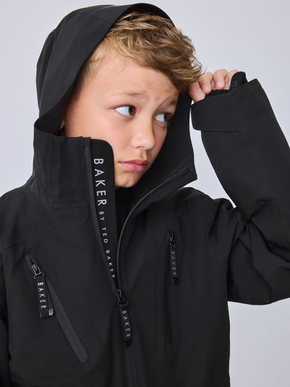 Dsiney Kidz - Baker by Ted Baker Black Waterproof Lightweight Coat image 6