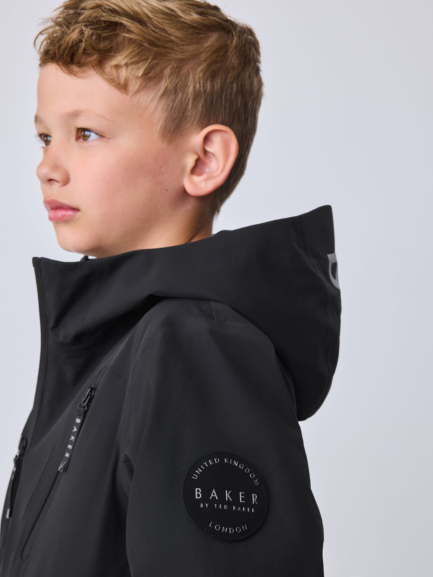 Dsiney Kidz - Baker by Ted Baker Black Waterproof Lightweight Coat image 7