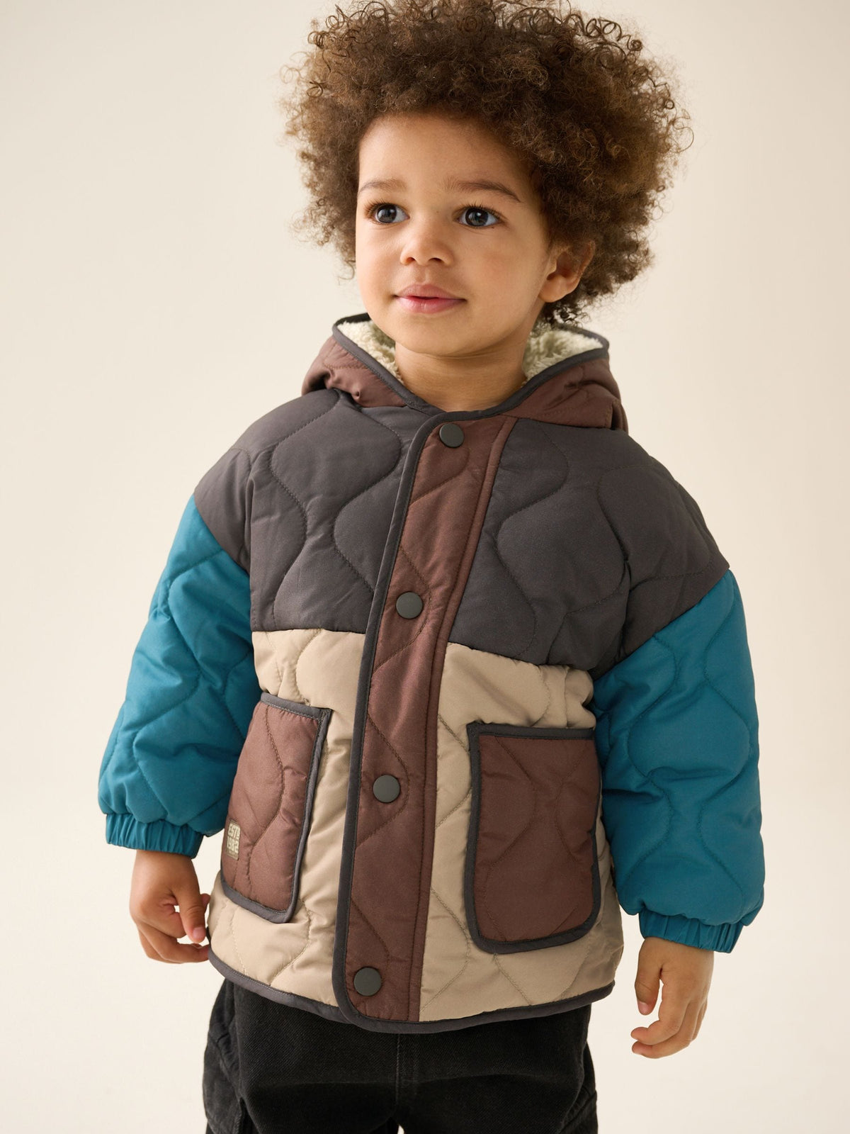 Dsiney Kidz - Brown Colour Block Quilted Coat (3mths-7yrs) image 3