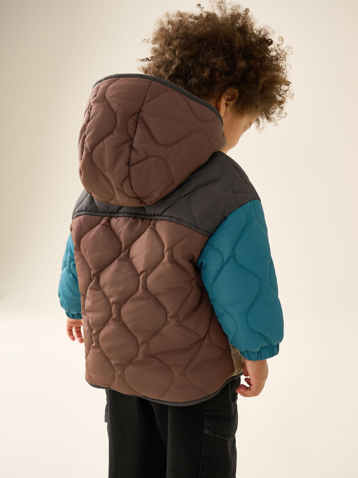 Dsiney Kidz - Brown Colour Block Quilted Coat (3mths-7yrs) image 4