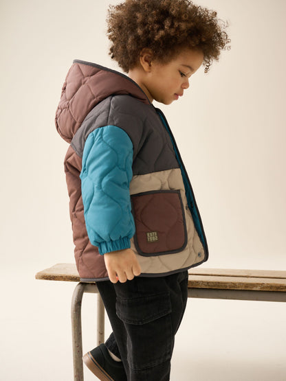 Dsiney Kidz - Brown Colour Block Quilted Coat (3mths-7yrs) image 5