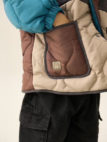 Dsiney Kidz - Brown Colour Block Quilted Coat (3mths-7yrs) image 6