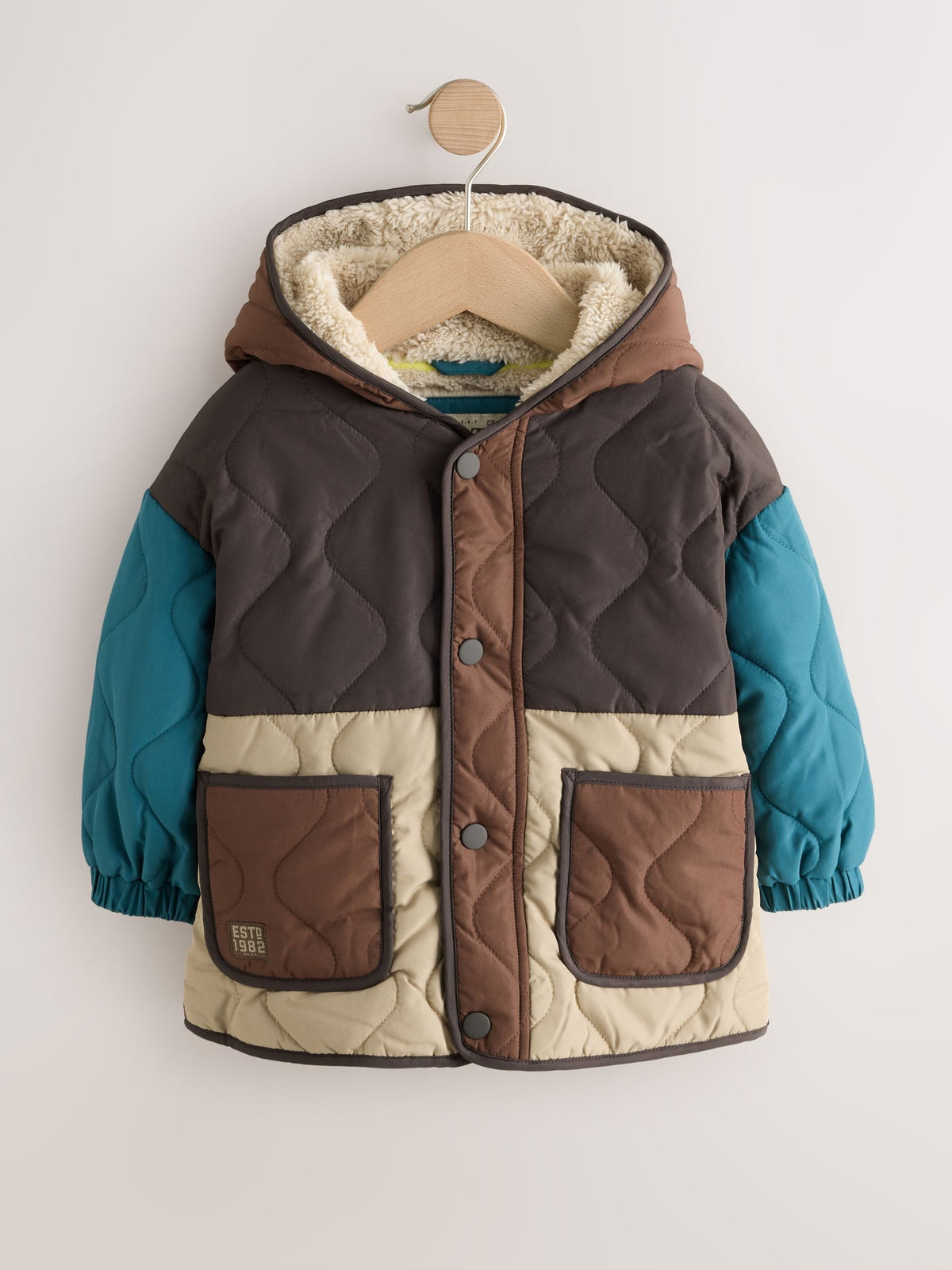 Dsiney Kidz - Brown Colour Block Quilted Coat (3mths-7yrs) image 7