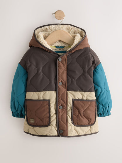 Dsiney Kidz - Brown Colour Block Quilted Coat (3mths-7yrs) image 7