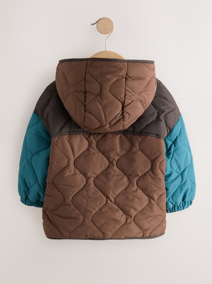 Dsiney Kidz - Brown Colour Block Quilted Coat (3mths-7yrs) image 8